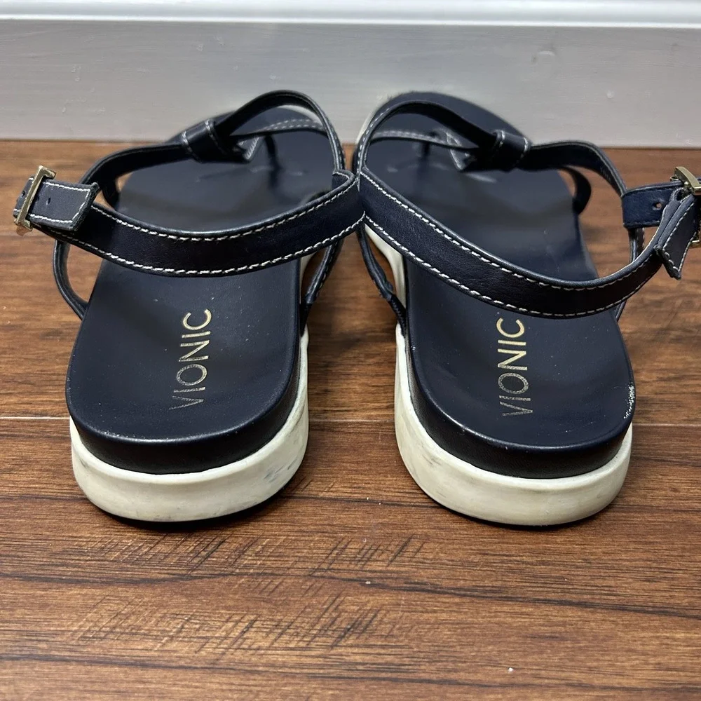 Vionic Sandals Womens Size 10M Leather Strappy Buckle Comfort Orthopedic Shoes